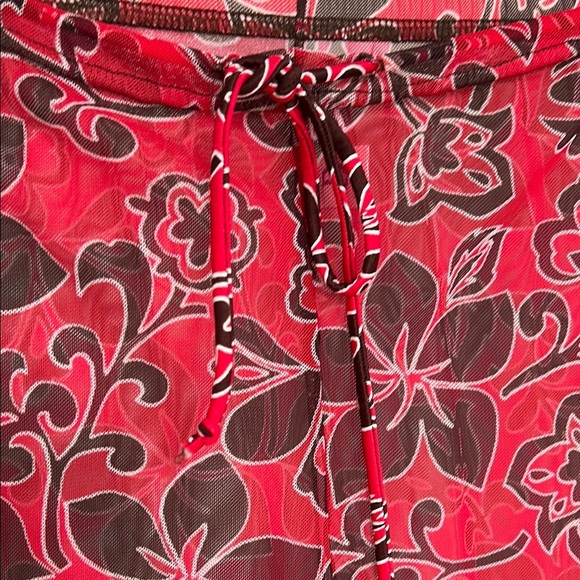 Vintage 90’s Floral Red Women's Pants - Picture 3 of 7